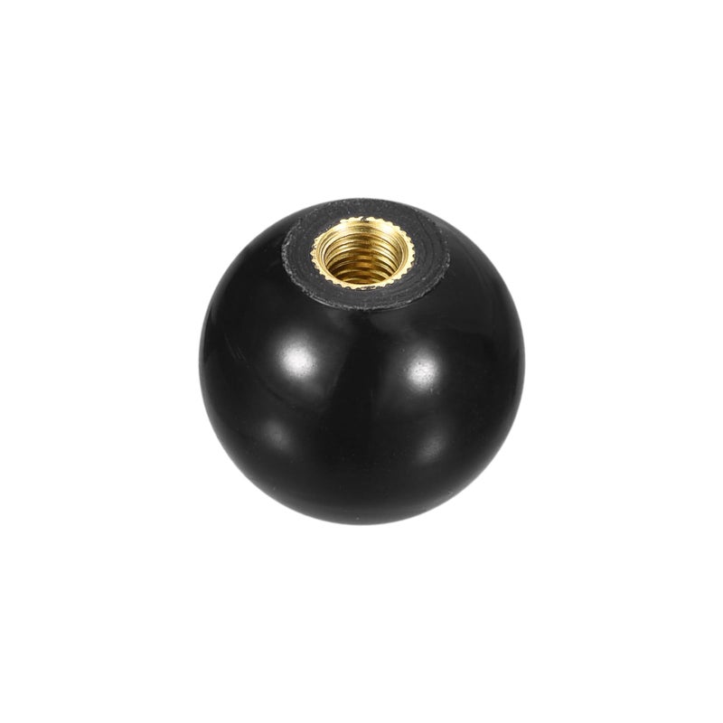 يو إكس سيل مقابض كروية مترابطة من uxcell، مقبض كروي M5 أنثى بخيط حراري 20 مم، مقابض كروية دائرية مع حشوة نحاسية لمقبض رافعة الماكينة، أسود - Image 1